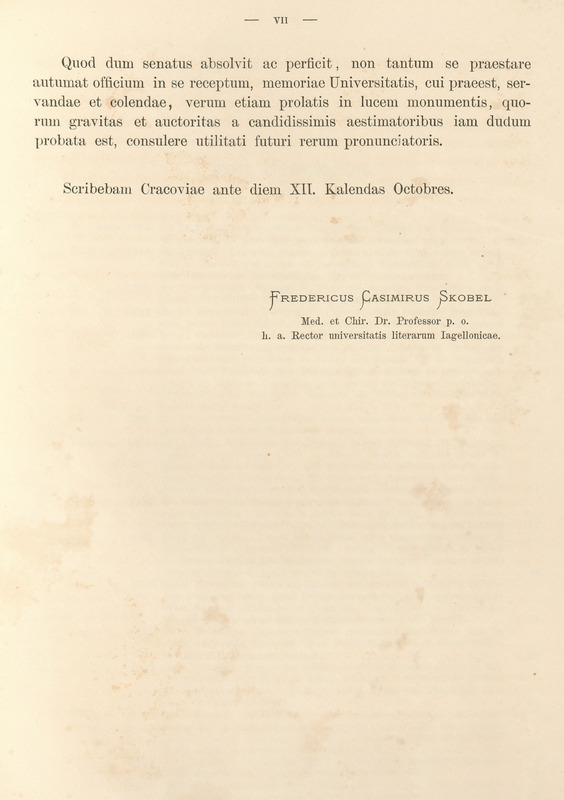  Tekst przedmowy do pracy Codex Diplomaticus Universitatis Studii Generalis Cracoviensis.