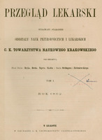 Strona tytułowa czasopisma „Przegląd Lekarski”, wydanego staraniem Oddziału Nauk Przyrodniczych i Lekarskich C. K. Towarzystwa Naukowego Krakowskiego. Redakcja: profesorowie doktorzy Bryk, Dietl, Majer, Skobel oraz doktorzy Oettinger i Zieleniewski. Tom I, rok 1862. Wydrukowano w Krakowie, w drukarni C. K. Uniwersytetu Jagiellońskiego. Na stronie w centralnej części po prawej stronie znajduje się czerwona pieczęć biblioteczna: „Biblioteka Oddziału Urologicznego Państwowego Szpitala św. Łazarza w Krakowie” przekreślona niebieskim atramentem z nieczytelnym odręcznym podpisem.
Tło strony jest kremowe. Nie ma ilustracji.
W dolnej części strony nad napisem „w Krakowie” znajduje się prosty poziomy ozdobny ornament.