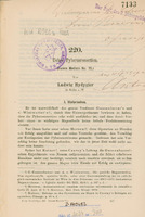 Ilustracja czarno-biała przedstawia stronę tytułową artykułu  prof. Rydygiera pod tytułem Ueber Pylorusresection. U góry odręczny zapis dedykacja "Wielmożnemu Panu Profesorowi doktorowi Rosnerowi ofiaruje …. Autor”.
