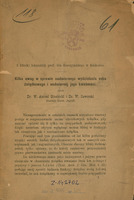 Ilustracja czarno-biała przedstawia pierwszą stronę broszury Kilka uwag w sprawie nadmiernego wydzielania soku żołądkowego i nadmiernej jego kwaśności autorstwa Antoniego Gluzińskiego i prof. Jaworskiego. U góry pieczęć Zakład Historji Medycyny Un. Jag. w Krakowie.