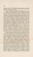 Strona drukowana z numerem „10” w lewym górnym rogu. Tekst w języku polskim omawia zakres działań Wydziału Akademicznego oraz Wydziału Rozpowszechniania Oświaty. Poruszane są tematy dotyczące rozwoju nauki i umiejętności, wspierania edukacji, działania szkół oraz popularyzacji wiedzy w społeczeństwie. NA 2/3 strony idąc od góry widoczna jest plama (najprawdopodobniej po zalaniu) w kolorze brązowym. Tło strony jest kremowe. Nie ma ilustracji.