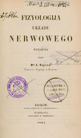 Strona tytułowa książki w języku polskim z 1854 roku. Tytuł jest umieszczony centralnie, napisany dużą pogrubioną czcionką: „Fizjologija układu nerwowego” z dopiskiem mniejszą czcionką: „Wyłożona przez Dra J. Majera, Professora Fizyologii w Krakowie.” Na górze strony znajdują się dwie odręczne notatki: pierwsza, po lewej stronie o treści „L. J. 646.” jest przekreślona, po prawej stronie druga o treści „Nr. J. III.A.115.”. Centralnie na górze strony znajduje się niebieski odcisk pieczęci Zakładu Patologii Ogólnej i Eksper.  UJ z częściowo zasłoniętym adresem i numerem telefonu przez drugą, powyżej wspomnianą, odręczną notatkę. Na dole strony znajdują się dane wydawnicze: „Kraków, Nakładem D. E. Friedleina.” „Warszawa, Nakładem R. Friedleina.” „1854.” Powyżej danych wydawniczych, centralnie po prawej stronie informacji o autorze widać odręcznie przekreśloną fioletową podłużną pieczęć: „Biblioteka Zakładu Patologii Ogólnej i Doświadczalnej U. J. Dz. IIIa Nr 115” . Numery „IIIa” i „115.” zapisane zostały odręcznie niebieskim atramentem.
Poniżej widać dwie odręcznie przekreślone pieczęcie biblioteczne: po lewej stronie w kolorze fioletowym CK Zakładu Patologii Ogólnej i Doświadczalnej w Krakowie z koroną i herbem, a po prawej stronie w kolorze czarnym Biblioteki Warsz. Tow. Lekars., na której znajdują się dwa fioletowe odciski pieczątek „Duplikat” i „Odstąpiony”. Tło strony jest kremowe, bez ilustracji.