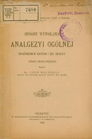 Ilustracja czarno-biała przedstawia stronę tytułową dzieła prof. Wachholza pod tytułem Sposoby wywołania analgezyi ogólnej drażnieniem krtani i jej okolicy : podług Brown-Séquarda z 1892 roku. Dar prof. Rosnera.