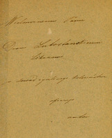 Ilustracja przestawia odręczną dedykację Wielmożnemu Panu Drowi Lutostańskiemu lekarzowi w dowód życzliwego koleżeństwa ofiaruje autor.