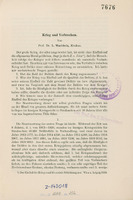 Ilustracja przedstawia pierwszą stronę artykułu Leona Wachholza „Krieg und Verbrechen”.