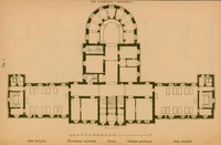 Ilustracja przedstawia plan budowanej przez prof. Rydygiera w Krakowie kliniki chirurgicznej.