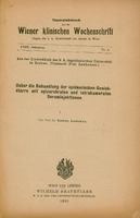 Strona tytułowa pracy w języku niemieckim Ueber die Behandlung der epidemischen Genick-starre mit epizerbalen und intrakameralen Seruminjektionen Lipsk 1916.