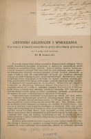 Ilustracja czarno-biała przedstawia pierwszą stronę broszury prof. Jaworskiego Czynniki lecznicze i wskazania dla stacyi klimatycznej Davos przy chorobach płucnych. U góry odręczna dedykacja Wielmożnemu Panu Profesorowi Drowi Pieniążkowi Docentowi we Wszechnicy Jagiellońskiej w dowód wysokiego poważania i szacunku ofiaruje autor.