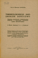 Strona tytułowa pracy Tuberkulokokkid jako zarazek gośćcowy, Lwów 1939.