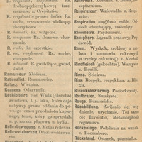 Czarno-białe strony ze Słownika Łacińsko-Polskiego Hasła na literę R.