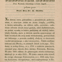 Czarno-biała strona tytułowa pracy Wiadomości o życiu Fryderyka Hechla. W prawym górnym rogu pieczęć Zakładu Historii Medycyny w Krakowie.