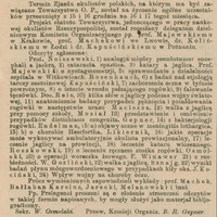 Skan doniesienia prasowego o pierwszym zjeździe okulistów polskich w Warszawie w Polskim Czasopiśmie Lekarskim z 1921 roku.