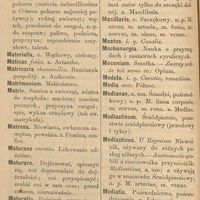 Czarno-białe strony ze Słownika Łacińsko-Polskiego Hasła na literę M.