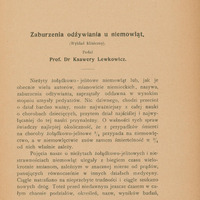 Pierwsza strona pracy Zaburzenia odżywiania u niemowląt-wykład kliniczny.